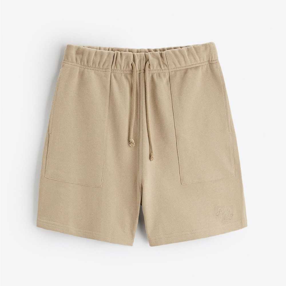Zara Tan Athletic Shorts with Elastic Waistband